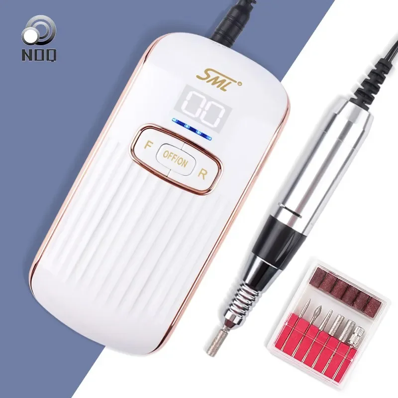 NOQ Nail Drill Rechargeable Electric Nail File Machine Acrylic Polishing Removing Cordless Efile Kit For Manicure Salon