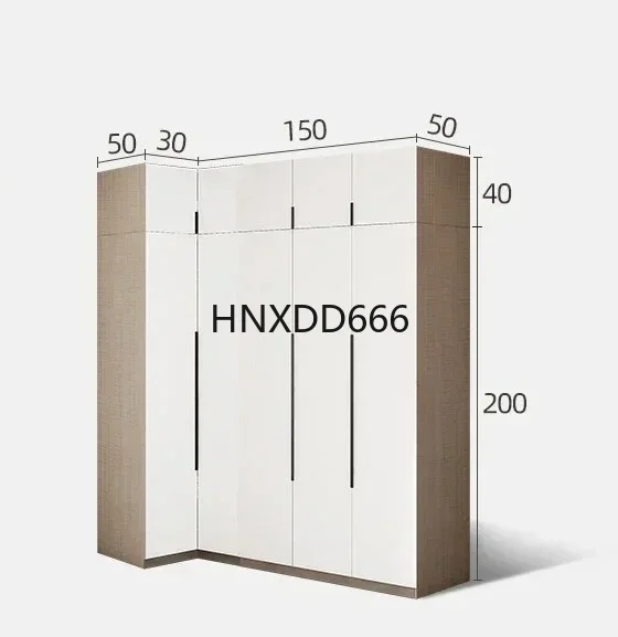 Corner Wardrobe 90 Degrees Small Apartment Right Angle Turning Combination Corner Solid Wood Sliding Door