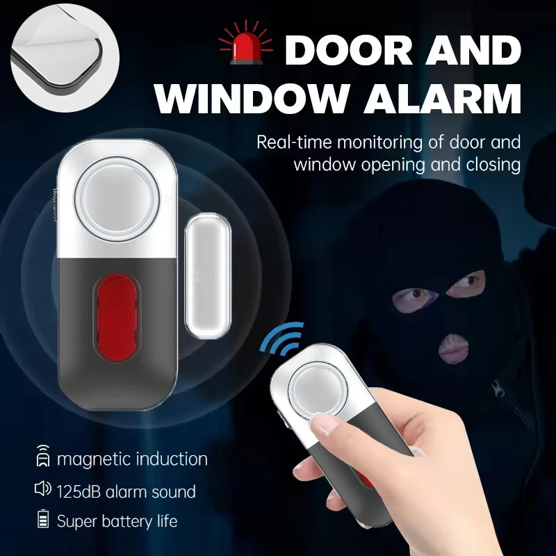 

Hot sales 125dB anti-theft alarm for doors and windows,magnetic sensor for door and window on/off detector,protect family safety