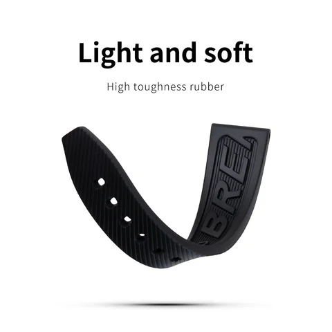 Mjukt svart gummiarmband för Breitling-rem för Super Ocean Culture Avenger Blackbird Yellow Wolf 22 mm vikspänne/spänne 6 best sales Breitling-rem - №6