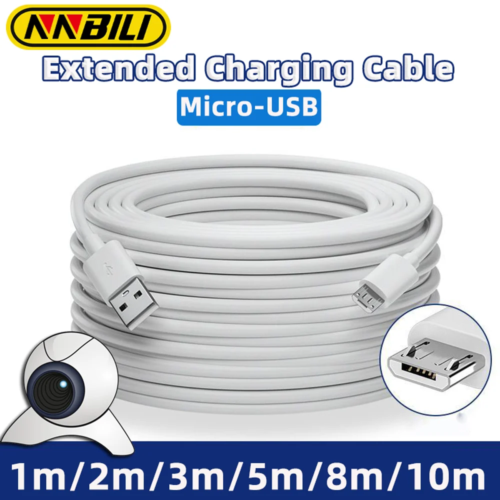 NNBILI 1m-14m Extra Long Micro USB Fast Charging extended line Cable for Samsung Xiaomi Android Phone Camera Monitor Power Bank image 6