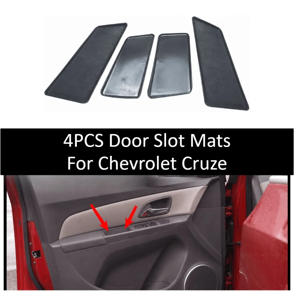 4PCS Door Slot Mats For Chevrolet Cruze Interior Storage Box Cup Holder Antislip Liners Protective Car Accessories Trim Pads Set