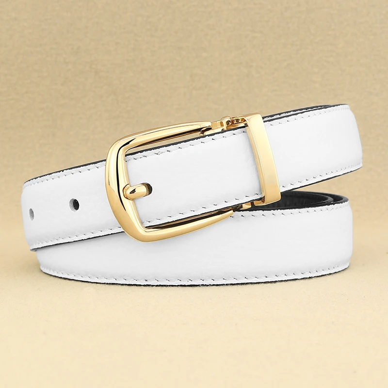 

Lady Pin buckle belts women high quality leather designers luxury famous brand fine 2.3cm fashion suit waist strap white WB61