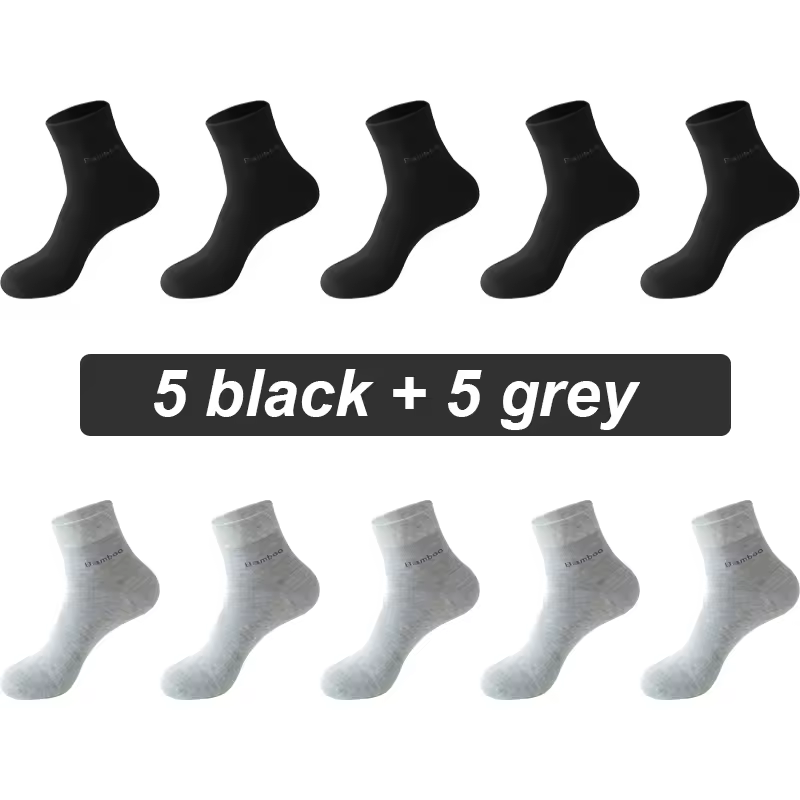 10Pairs Bamboo Fiber Socks Men Casual Business Anti-Bacterial Comfortable Breatheable High Quality Sock Male Plus Size EU38-46 - Image 18