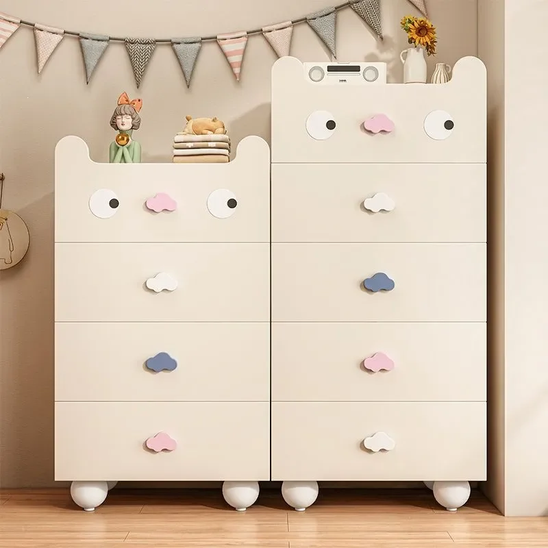 for Children's Chest Bedroom Bedside Table Storage Cabinet Nightstand Living Room Wall Storage Unit Solid Wood Chest