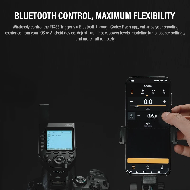 Беспроводной триггер вспышки Godox FT433 FR433 TTL для Sony, Nikon, Canon, Bluetooth, управление приложением 433 МГц Frequenc