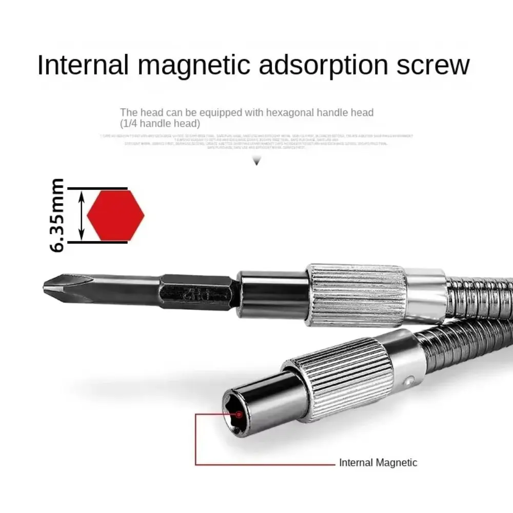 

1/4 Inch Hex Flexible Shaft Carbon Steel 150-400mm Ratchet Screwdriver Adjustable Versatile Design Soft Shaft Professional