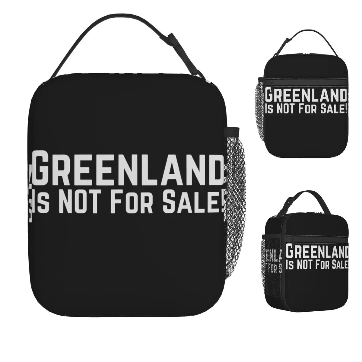 

Сумка для обеда с принтом «Гренландия не продается», модная сумка-ланчбокс унисекс, портативная сумка-холодильник на молнии для пикника, термосумка-тоут с принтом