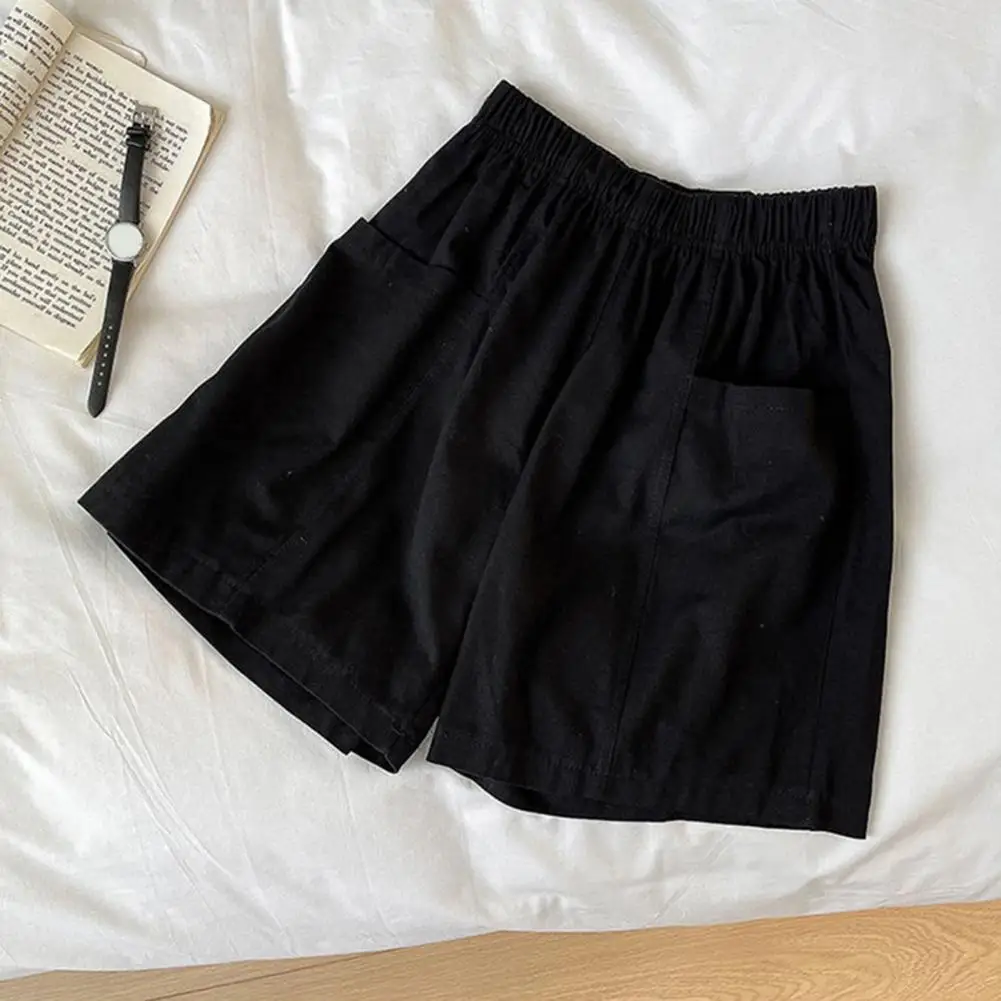 Women Loose Shorts Plus Size Women's Pleated A-line Shorts With Elastic Waist Pockets Wear Sport Mini Shorts For Summer Women