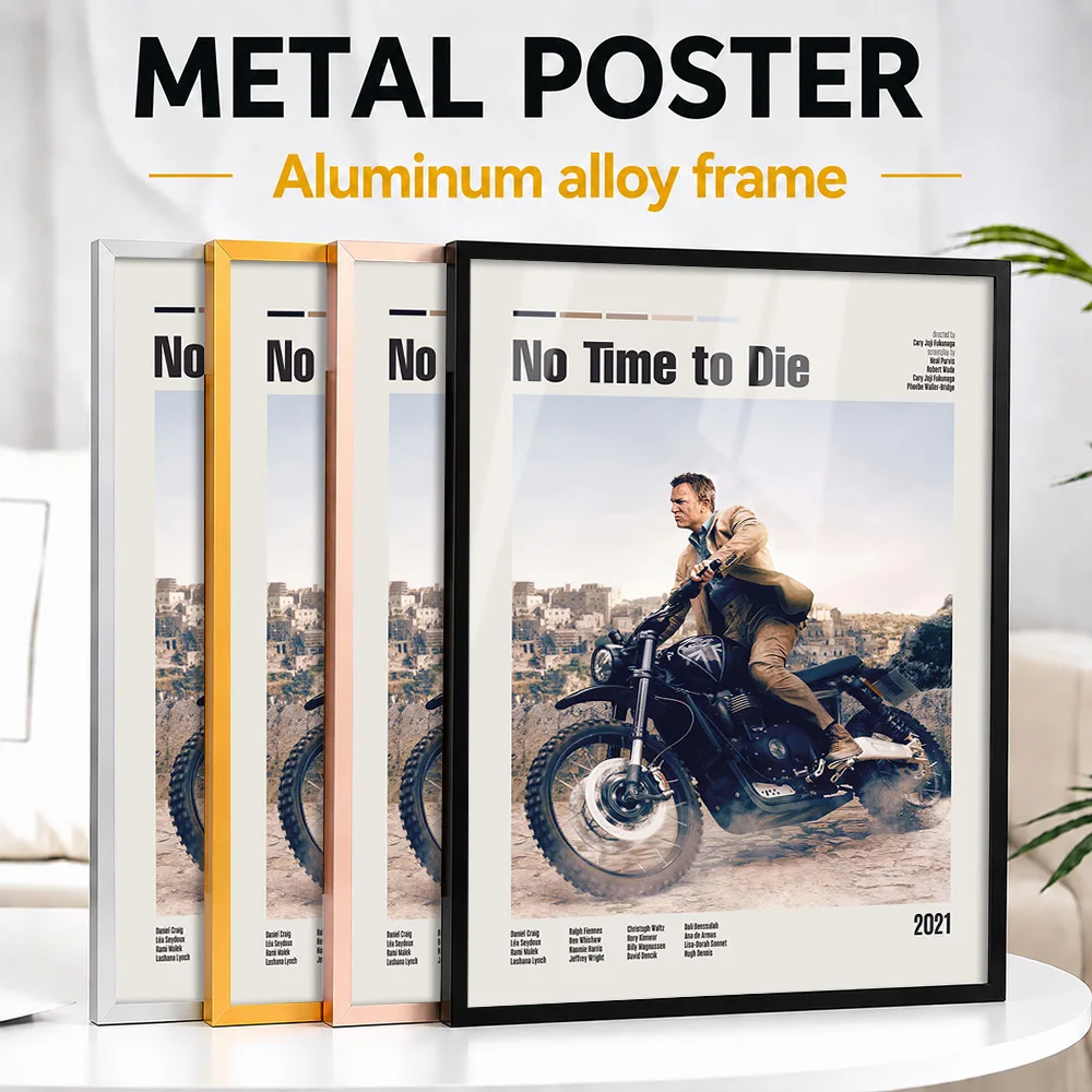 No Time To Die Movie Metal Poster With Aluminum Alloy Frame Personalized Screen Tribute Wall Art For Theater And Story Lovers
