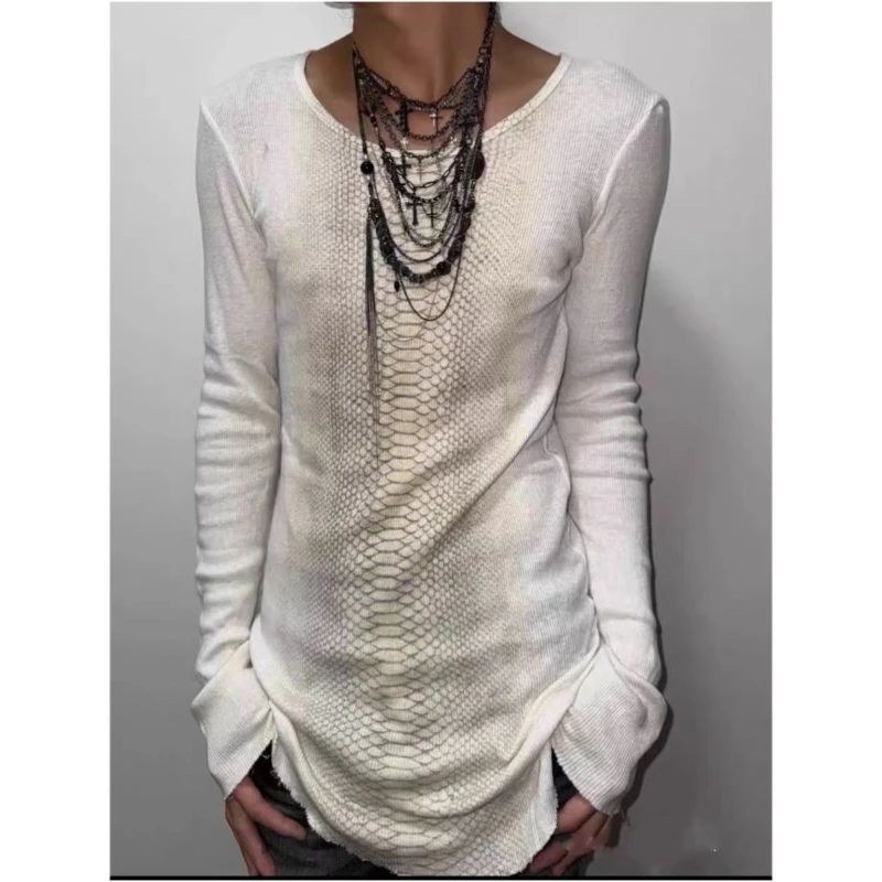 HOUZHOU Harajuku Vintage T-shirt Women Japanese Style Gothic Snake Print T-shirts Grunge Retro Punk Long Sleeve Tees Streetwear