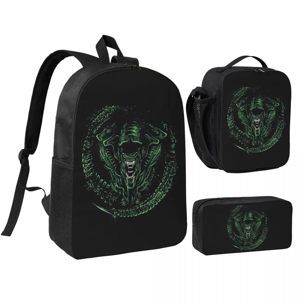 

FaceHugger Alien Xenomorph Shoulder Backpack Boys Girls BookBag School Bag Shoulder Bags 3ps Insulated Lunch Bag Pencil Case