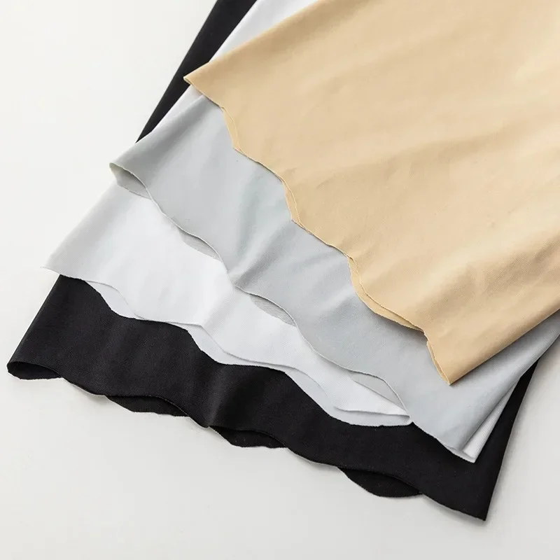 Bezszwowe, cienkie szorty damskie z jedwabiu lodowego, plus size, z wysokim stanem, pod spódnicę, bokserki, majtki, szorty ochronne zapobiegające otarciom ud. — zdjęcie 5