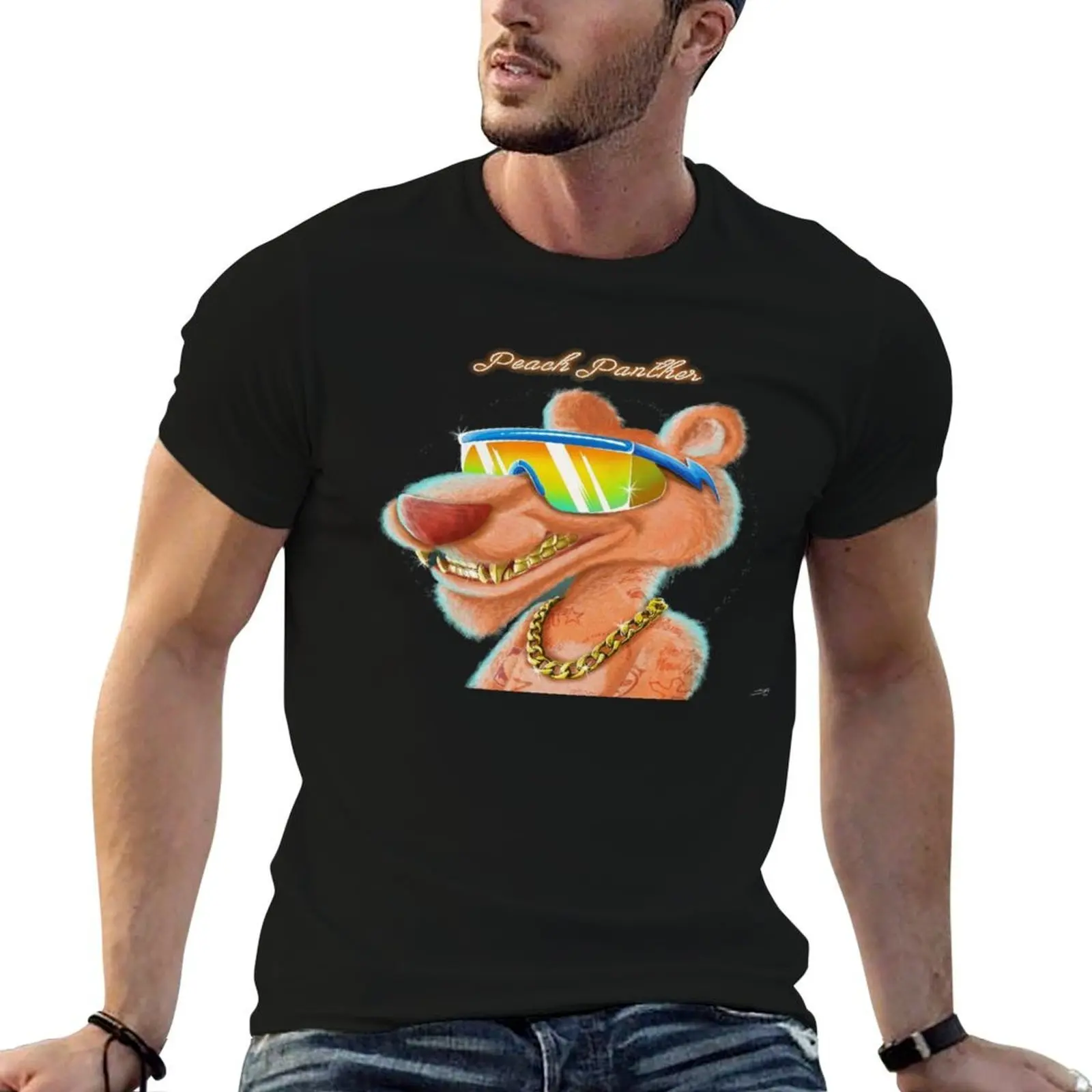 RiFF RAFF Peach Panther T-Shirt Urban Style Print T-Shirt