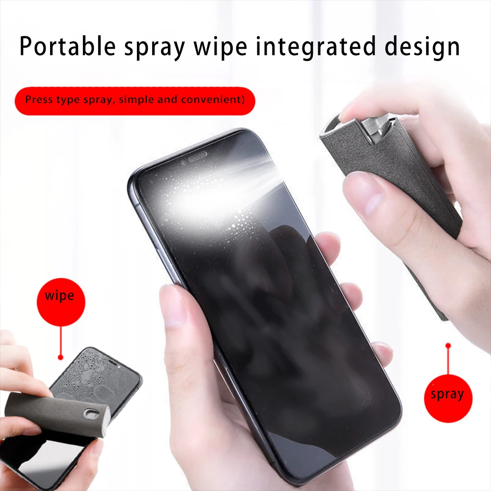 

3 In 1 Phone Screen Cleaner Spray Computer Screen Dust Removal Microfiber Cloth Set Cleaning Artifact Without Cleaning Liquid