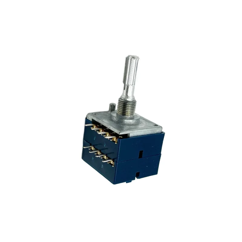 1pc ALPS RK27 Dual-unit Serrated Volume Rotary Potentiometer 50K 100K 50Ax2 100AX2 Dual Slotted Japan 8Pins 25MM Flower Shaft