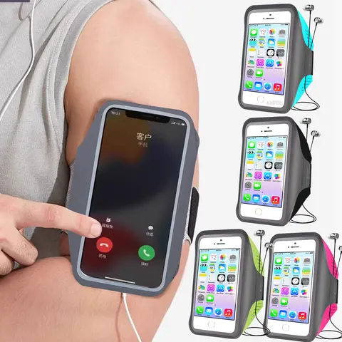 Outdoor Sport Armband for iPhone 17 16 Pro Max Waterproof Breathable Elastic Running Phone Holder with Touchscreen