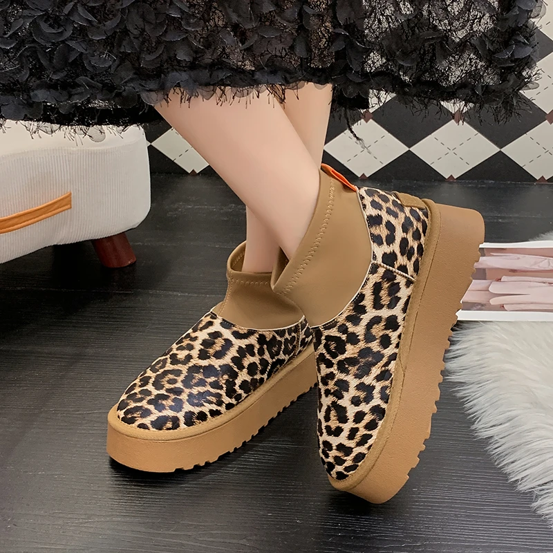 High Appearance Level Thick Bottom Printed Waterproof Platform Fashion All-match Comfortable Non-slip Breathable Women's Boots