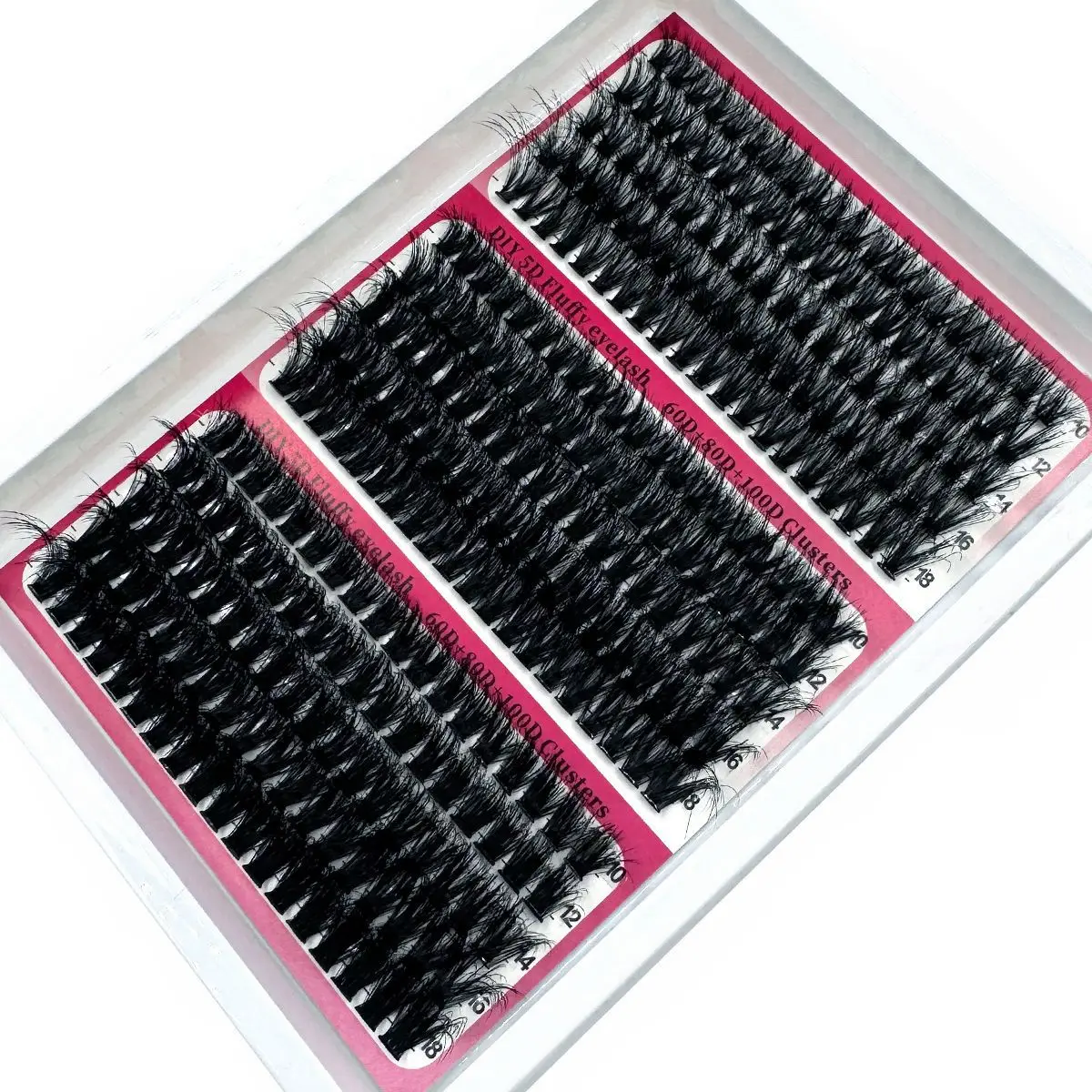 Neue 15 Reihen DIY 5D Flauschige Wimpern Cluster 60D-200D Dicke Wimpern Cluster Wispy Einzelne Wimpern 10-20mm Cluster Wimpern Verlängerung – Detail 1