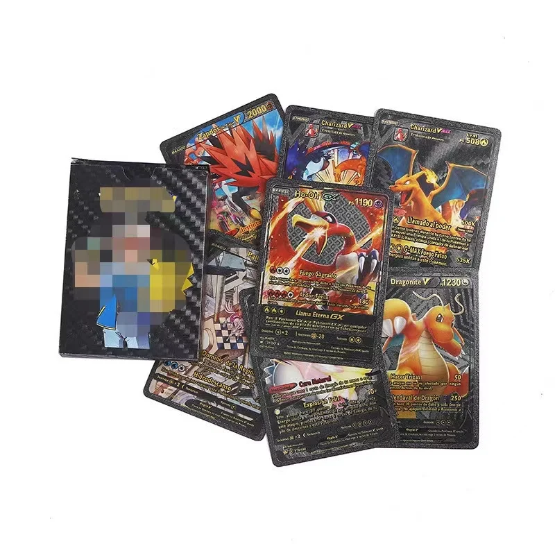 New 11pcs Pokemon Cards Metal Gold Vmax GX Energy Card Charizard Pikachu Rare Collection Battle Trainer Card Child Toys Gifts