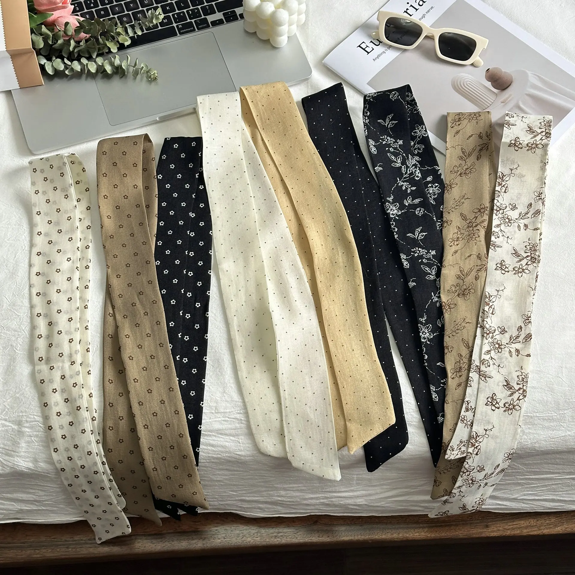 2025 neue Koreanische Stil Baumwolle Lange Seide Schal frauen Frühling Modische Alle Passenden Herbst/Winter Taschen Dekorative handgelenk Handtuch