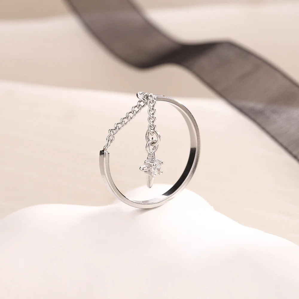 Fashion Star Flow Su Chain Ring Women's Pendant Finger Suitable for Charm Classic Exquisite Jewelry Extremely Simple Matching