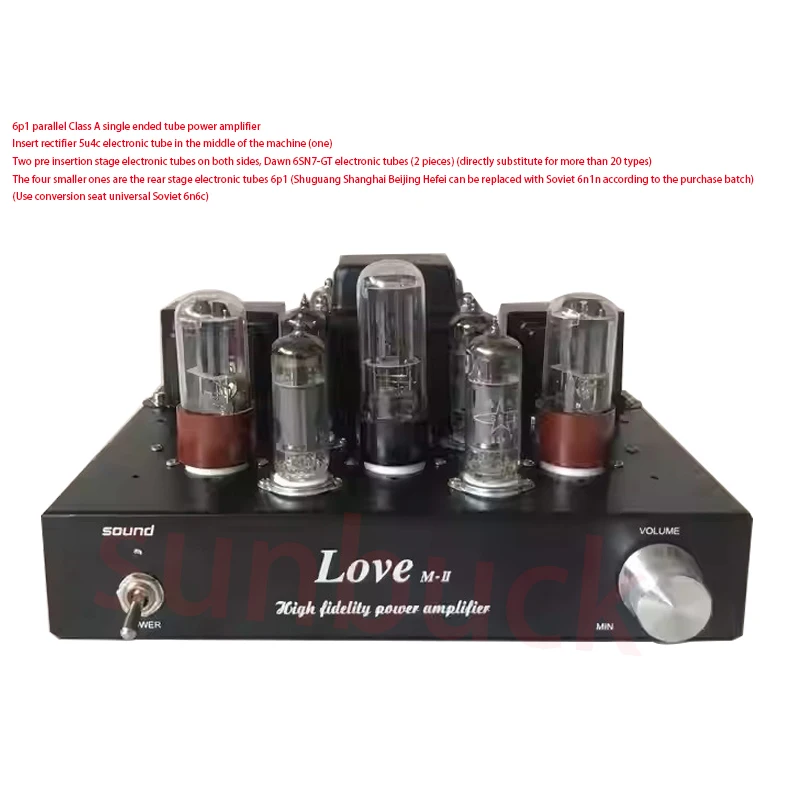 6sn7 Rectifier Tube Pushing 6p1 Single Ended Electronic Tube Power Amplifier Put up a shed HiFi  Amplifier Audio
