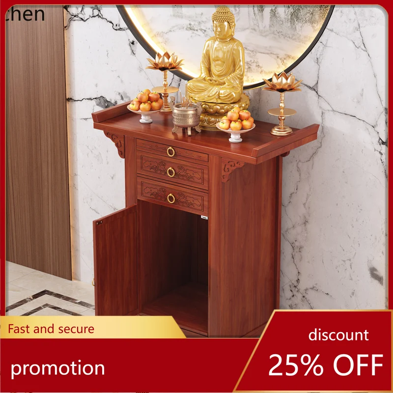 HT Buddhist Altar Cabinet Home Use Offering Table Buddha Seat Platform Elevated Incense Case Worship Rack