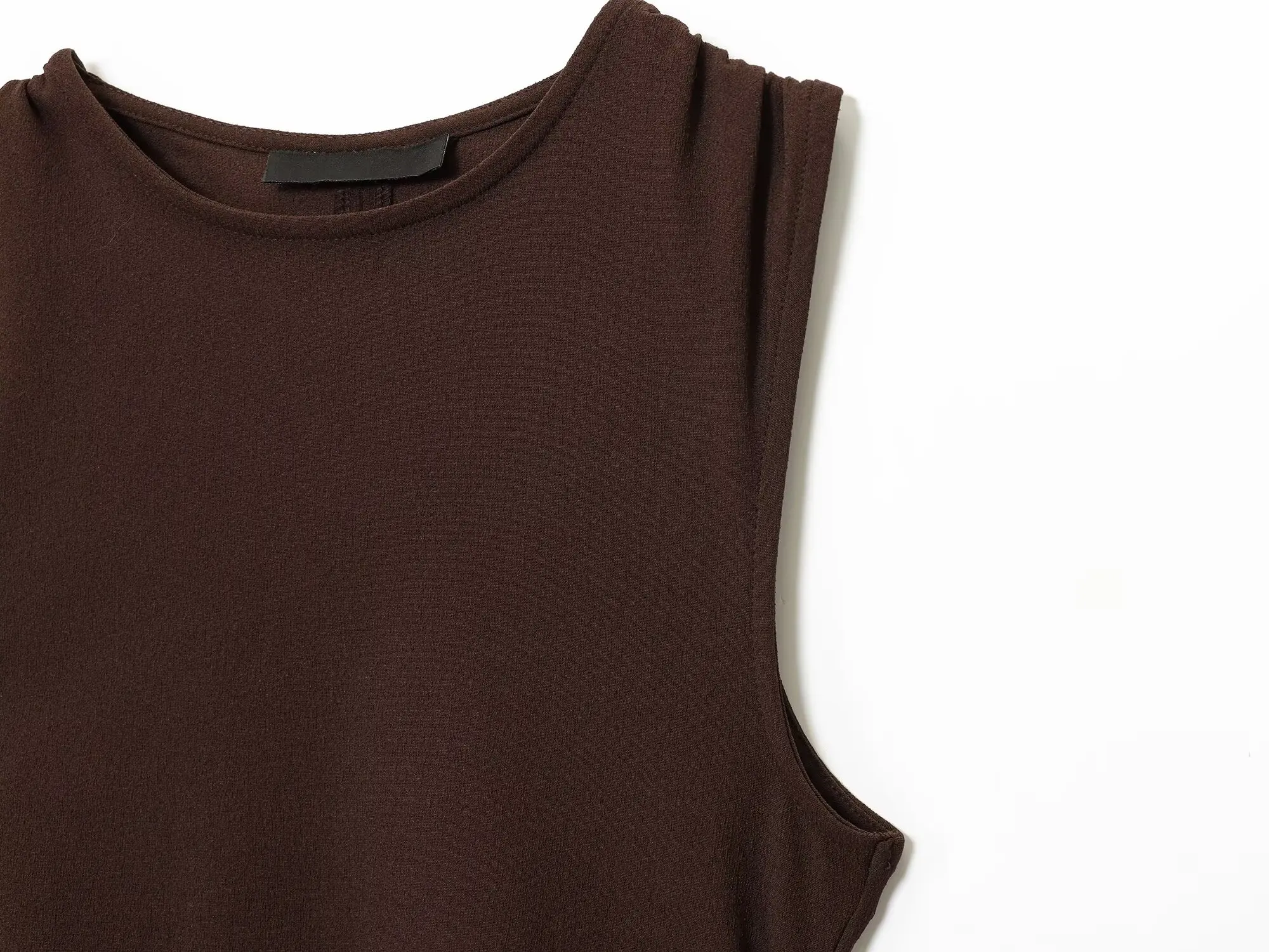 فستان نسائي جديد غير رسمي على الموضة لعام 2025 برقبة دائرية بدون أكمام، تنورة أنيقة ومتعددة الاستخدامات بفتحة خلفية #3