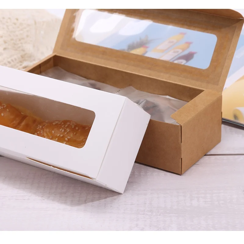 Customized productCustom Kraft paper Packaging Paper Box with PVC Window for Food And Cake Packaging