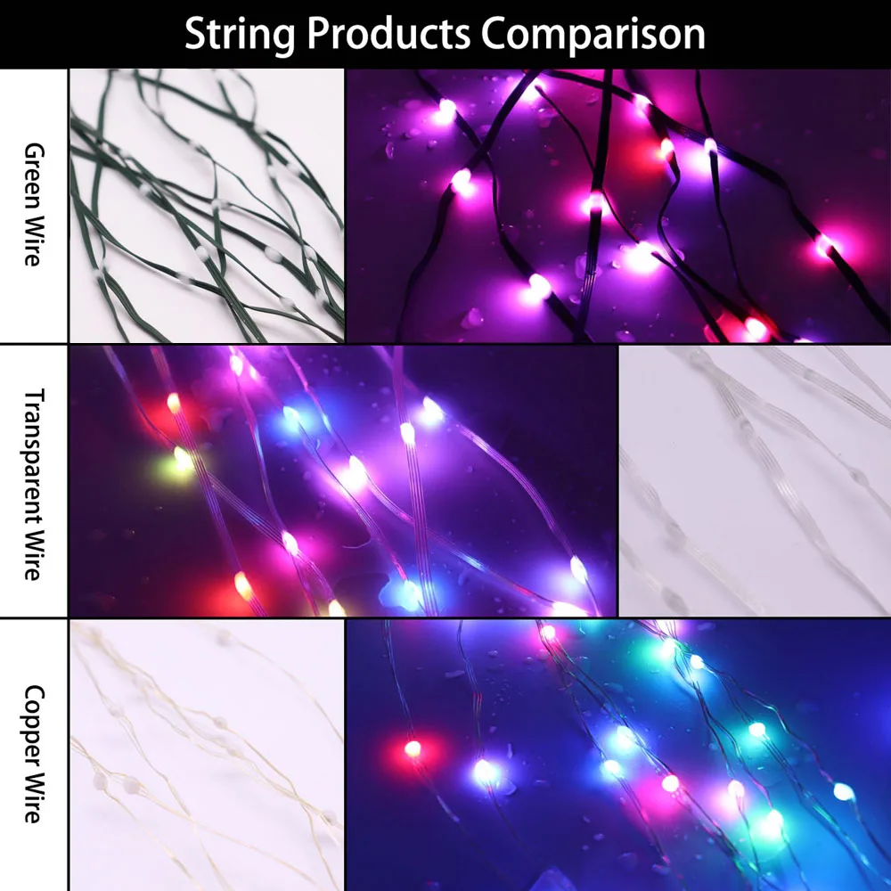 Christmas Lights Dream Color LED String Lighting WS2812B Addressable Individually RGBIC LED Module USB Music Controller DC5V