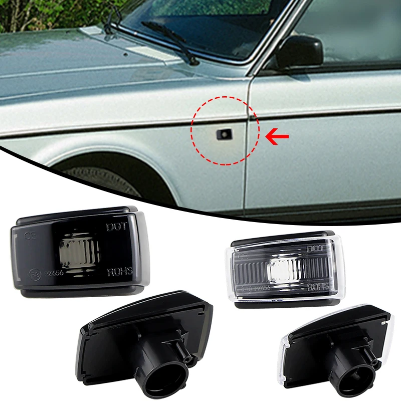 2PCS Black Fender Side Marker Covers for Volvo 240-960