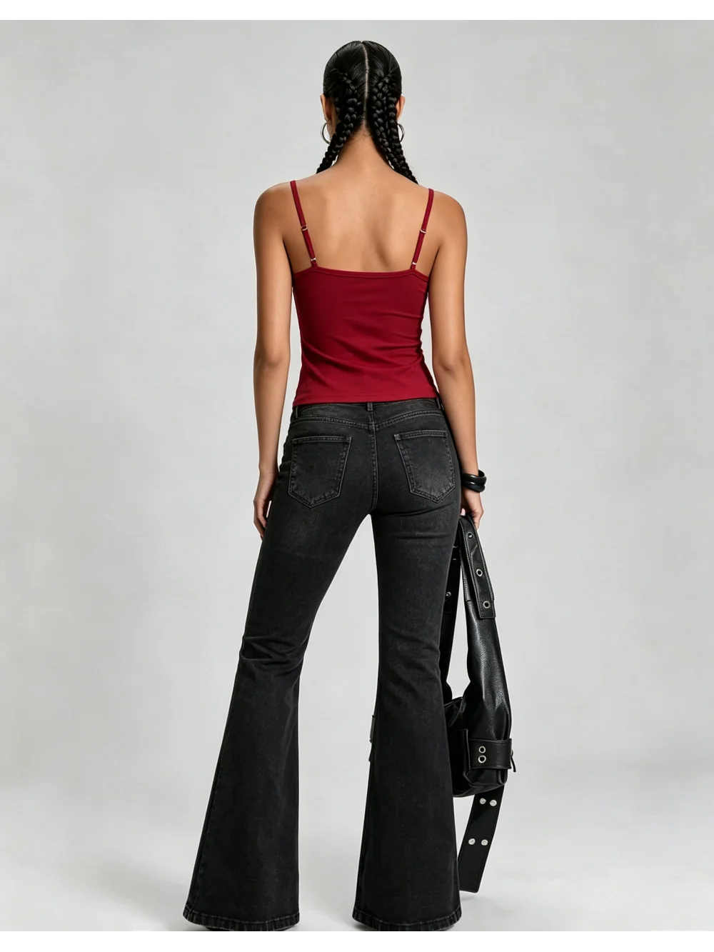 2026 new summer flag print silver rivet thin shoulder strap punk concert nightclub street trend niche vest top vacation date ins