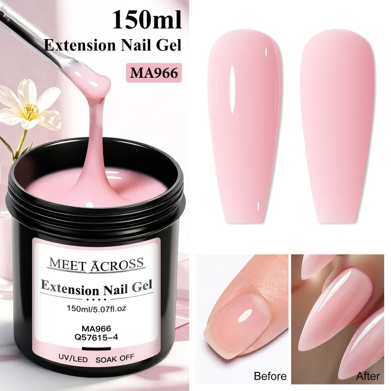4pcs/set 150ml Large Capacity Extension Nail Gel Semi-Permanent UV/LED Gel Varnish Suitable for DIY Design Nail Art Prolong Tool