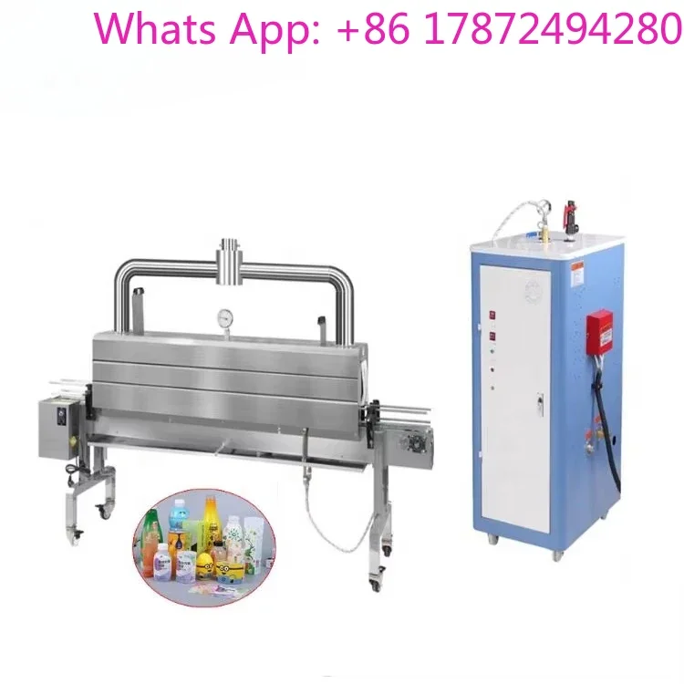 With Steam Generator High Quality Stainless Steel Steam Shrink Tunnel Machine for Beverage Industry Bottle/Cans Sleeve Label