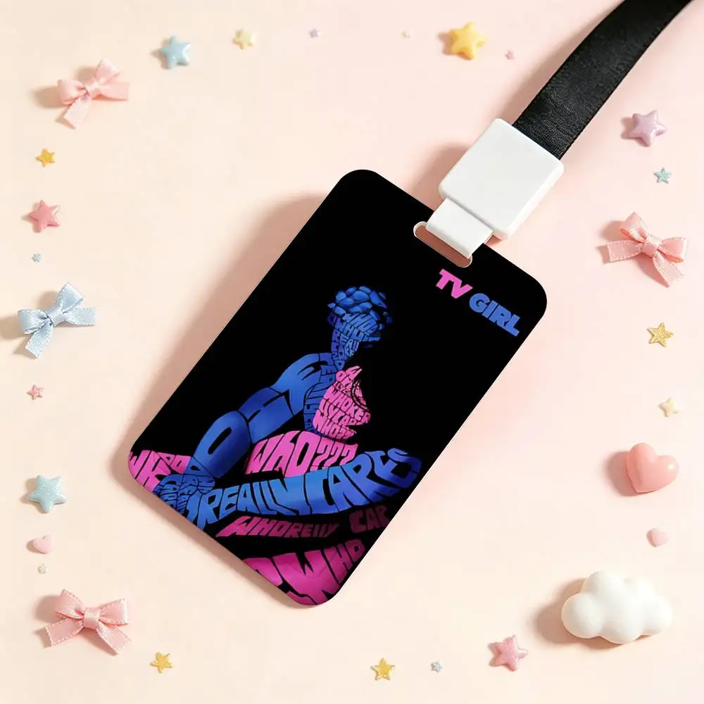 Cool T-tv Girl NFC Contactless Sliding Card Sleeve For Student Cards, Bus Cards, ID Cards, And Work Permits