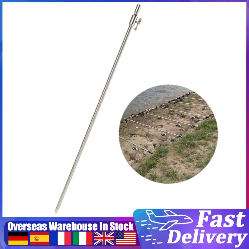 55-100cm Extending Stainless Steel Fishing Bankstick Adjustable Carp Fishing Bank Stick Fishing Rod Pod Rest for Bite Alarm