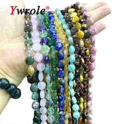 5x10mm Faceted Rondelle Natural Stone Tiger Eye Amazonite Flat Round Spacer Beads for Jewelry Making Diy Bracelet Accessories