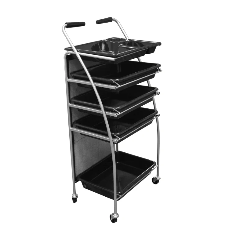 Salon Trolley Cart 360 Degree Hair Salon Tool Cart Beauty Equipment Rolling Salon Trolley