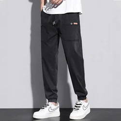 Jeans Men 2023 Spring Summer Tide Brand Boy's Jeans Men's Cotton Loose Trend Korean Version Trousers Black Harem Pants