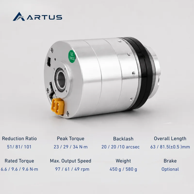85W 24-48V Harmonic Robot Joint Actuator Module With CAN Bus And Optional Brake For Robot Arm