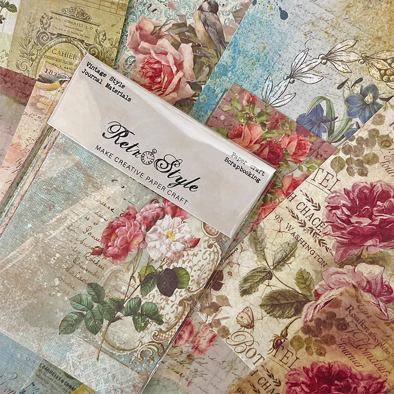 Panalisacraft 20sheets 10 designs Vintage Style Patterned Paper Scrapbooking paper pack handmade craft paper Background pad card