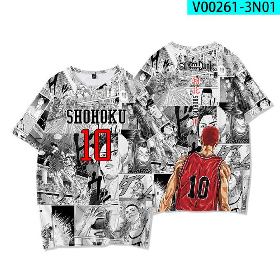 Slam Dunk Shohoku High School 3D T Shirt Men Women Sakuragi Hanamichi Cosplay Short Sleeve Funny Tshirt Graphic Tees Streetwear