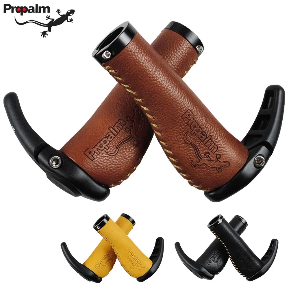 

Propalm 1032EP Bicycles Retro Cowhide Genuine Leather Handlebars Grips Cover for MTB Mountian Folding Bike Fixed Gear