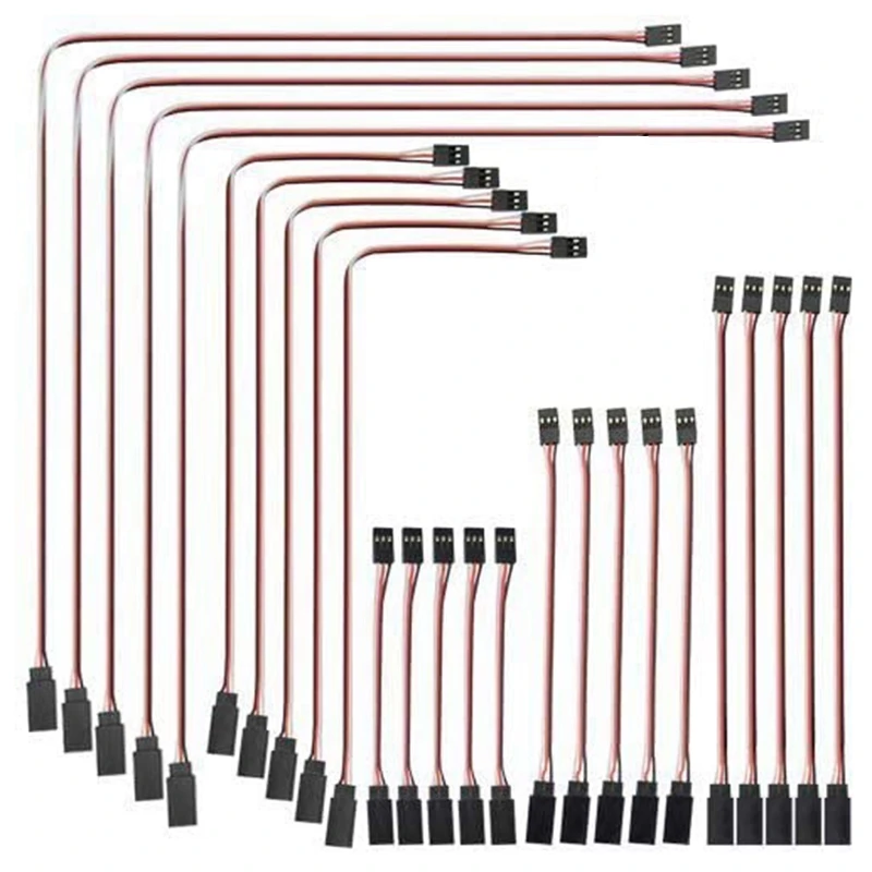 25 Pcs JR Style Servo Extension Cable,Servo Cables,Male to Female JR Plug, RC Servo Extension Lead Wire for RC Car