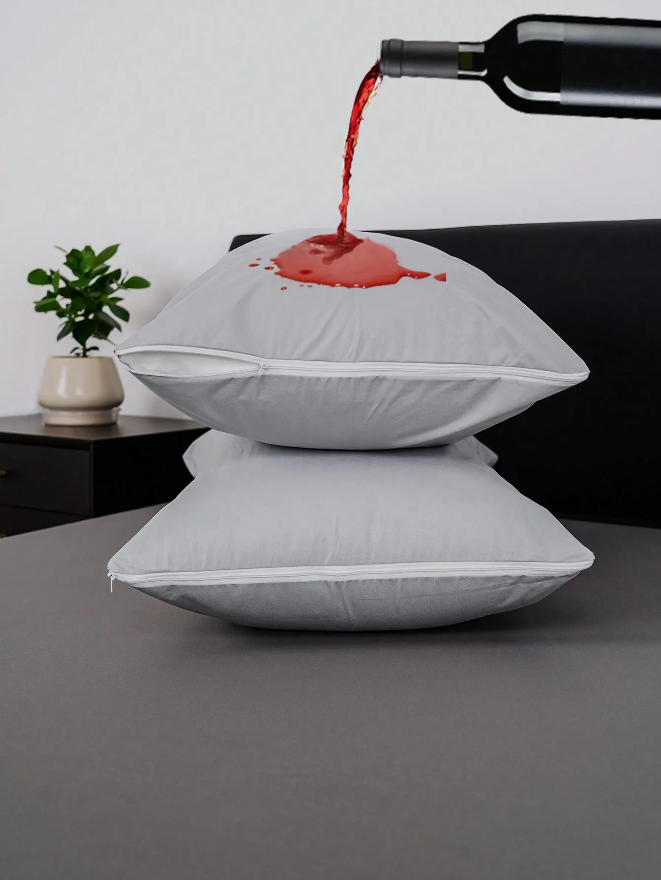 

Набор из 2 водонепроницаемых чехлов для подушек на молнии - дышащий ТПУ, гипоаллергенный