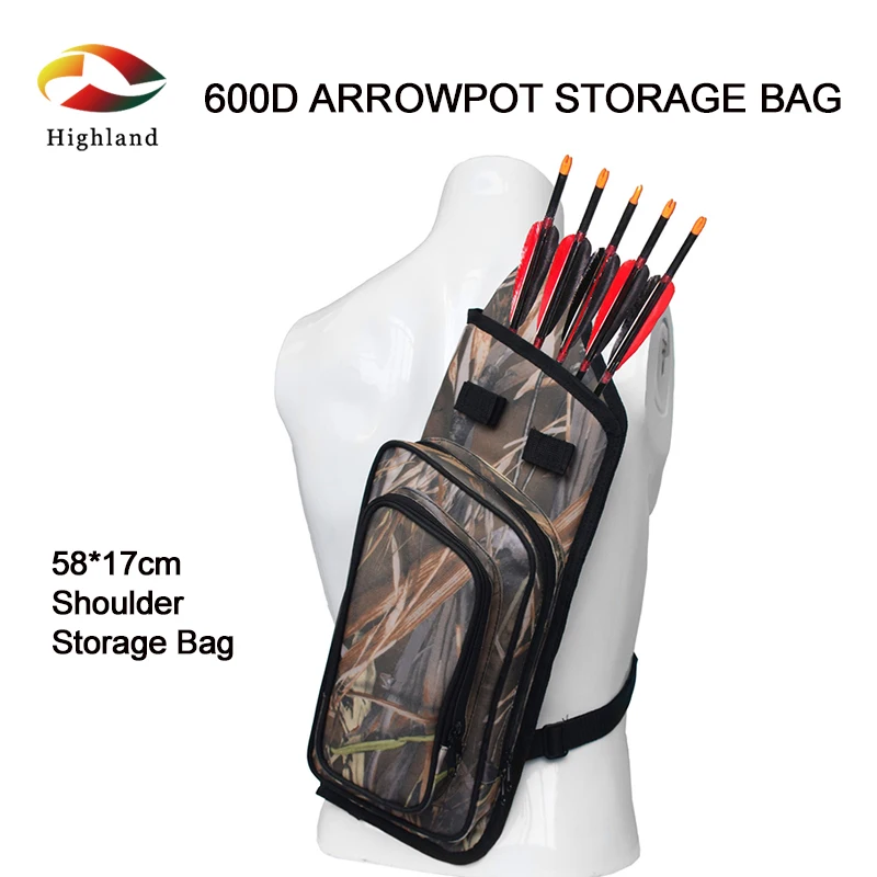 

58X17CM 600D Nylon Single Shoulder Multipurpose Tactical Bow Bag Archery Storage Bag Black Camouflage Archery Bag