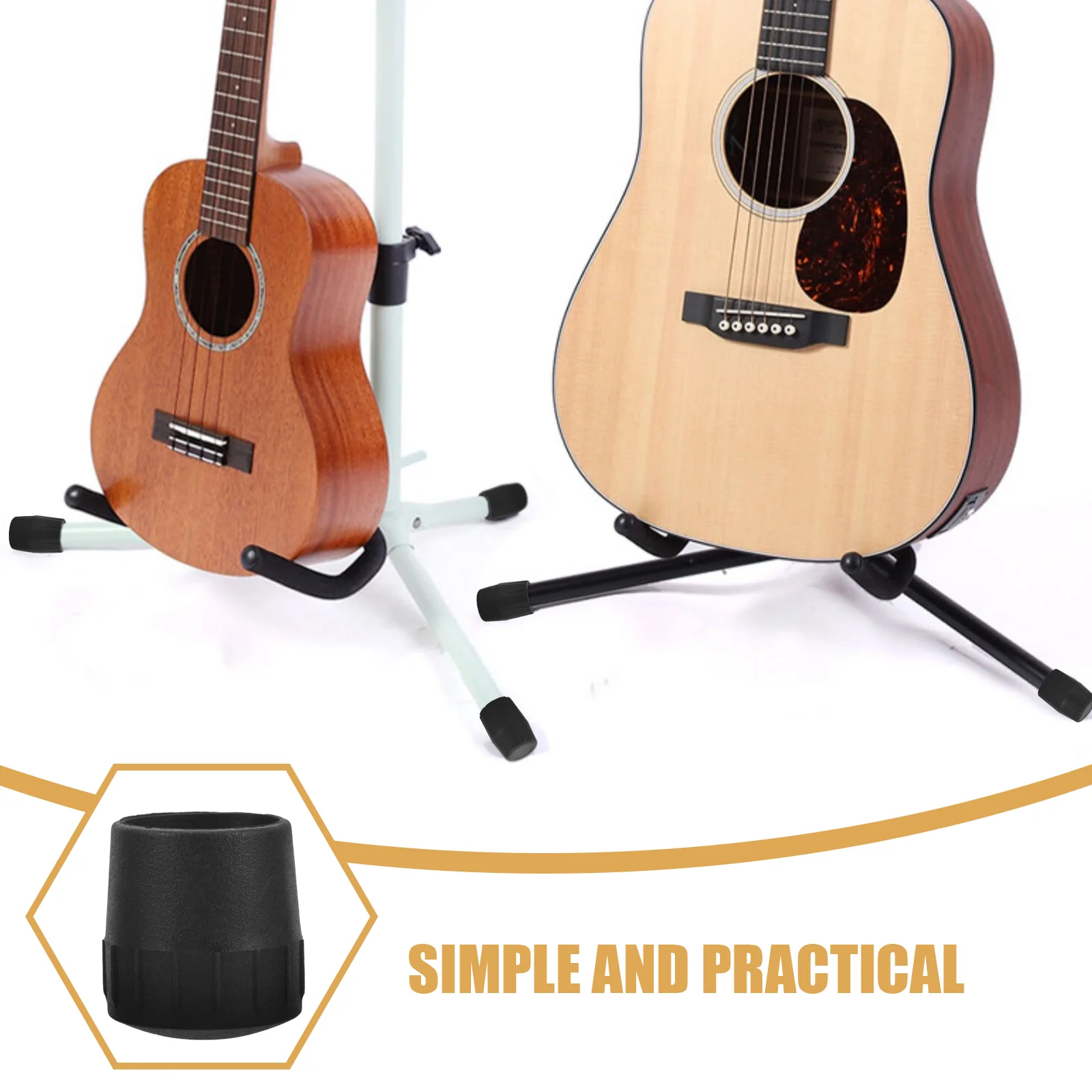 9pcs Guitar Stand Leg Pad Acoustic Guitar Stand Foot Protector Guitar Holder Cover Wrap Felt Pads Silicone Furniture Leg Covers