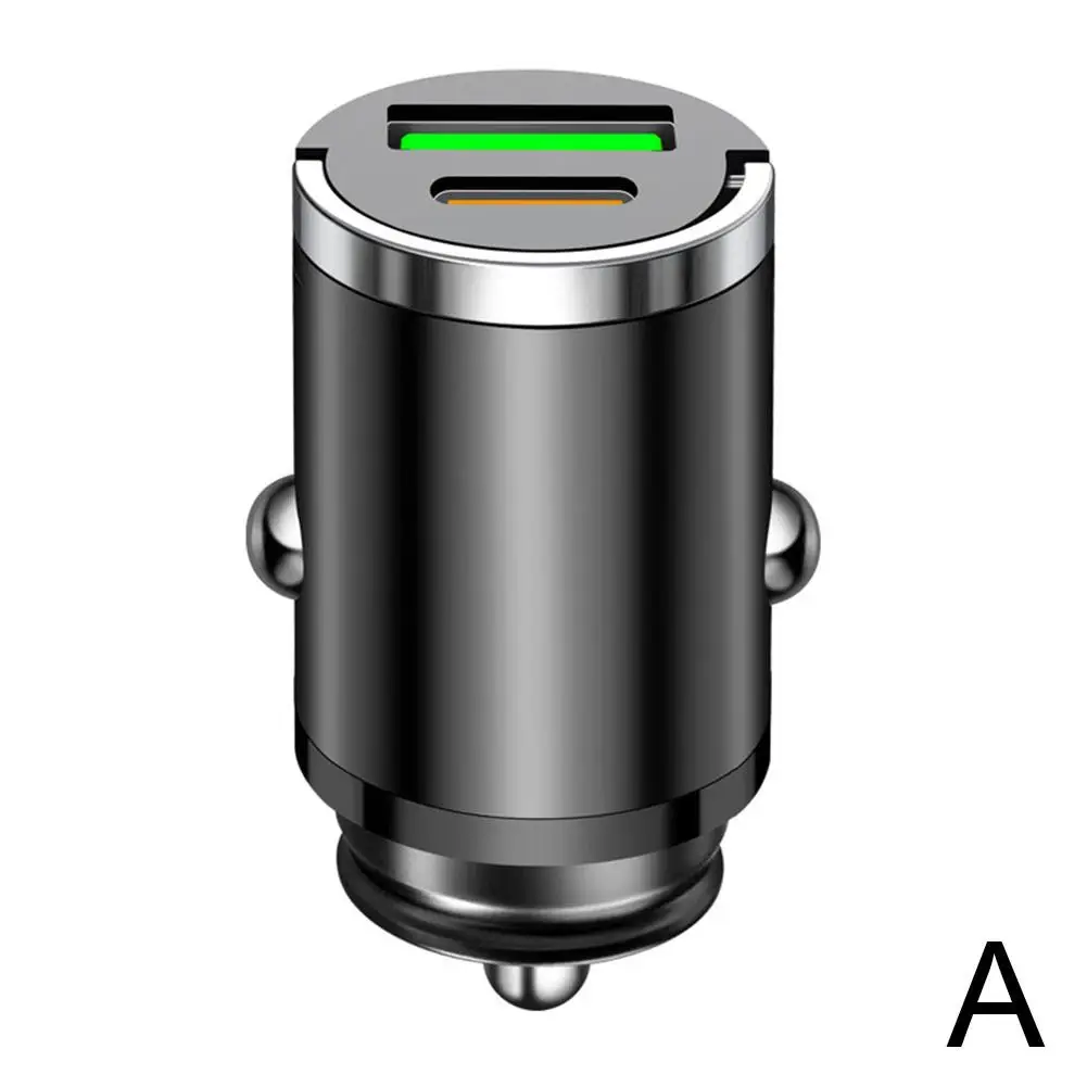 30 واط سيارة ولاعة السجائر شاحن USB نوع C مهايئ شاحن سيارة المزدوج المعادن PD3.0 شحن USB سريع صغير M5Y5