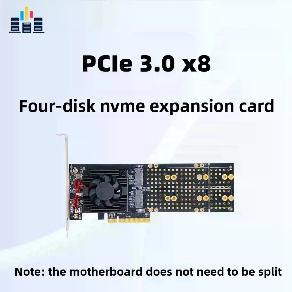 Split-free plx8747 integrated compatible module four-disc m.2 full-height PCIE expansion card